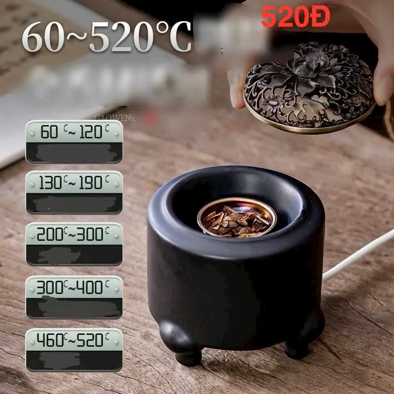 Electric Agarwood Burner – 520°C High Heat Ceramic Oud Burner (New Generation)